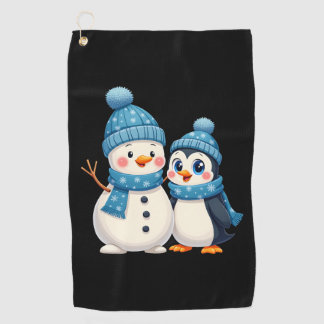 Christmas Merry Christmas For Gift Penguin Snowman Golfhanddoek