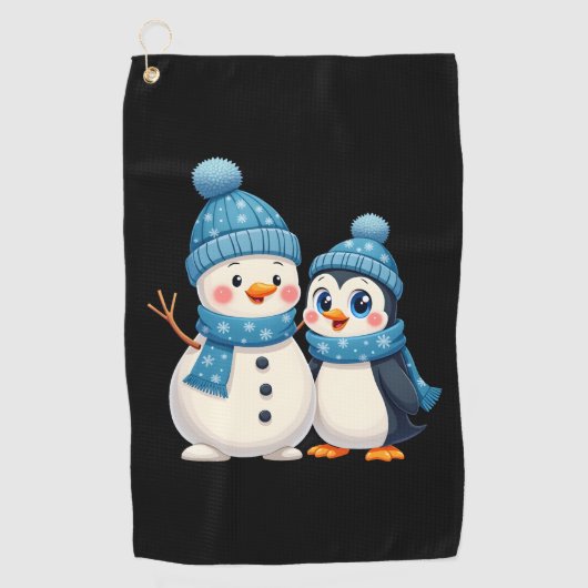 Christmas Merry Christmas For Gift Penguin Snowman Golfhanddoek (Voorkant)
