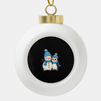 Christmas Merry Christmas For Gift Penguin Snowman Keramische Bal Ornament