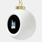 Christmas Merry Christmas For Gift Penguin Snowman Keramische Bal Ornament (Rechts)