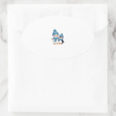 Christmas Merry Christmas For Gift Penguin Snowman Ovale Sticker (Tas)