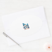 Christmas Merry Christmas For Gift Penguin Snowman Ovale Sticker (Envelop)