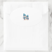 Christmas Merry Christmas For Gift Penguin Snowman Ovale Sticker (Tas)