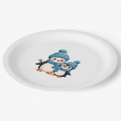 Christmas Merry Christmas For Gift Penguin Snowman Papieren Bordje (Gekanteld)