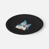 Christmas Merry Christmas For Gift Penguin Snowman Papieren Bordje (Gekanteld)