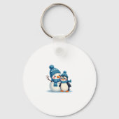 Christmas Merry Christmas For Gift Penguin Snowman Sleutelhanger (Voorkant)