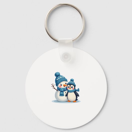 Christmas Merry Christmas For Gift Penguin Snowman Sleutelhanger (Voorkant)