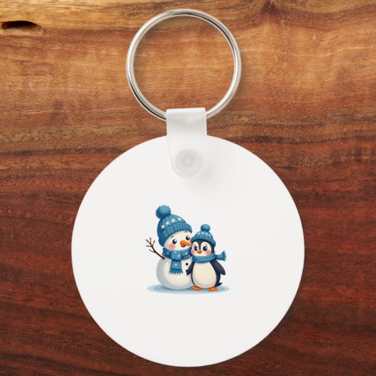 Christmas Merry Christmas For Gift Penguin Snowman Sleutelhanger (Voorkant)