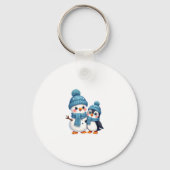 Christmas Merry Christmas For Gift Penguin Snowman Sleutelhanger (Voorkant)