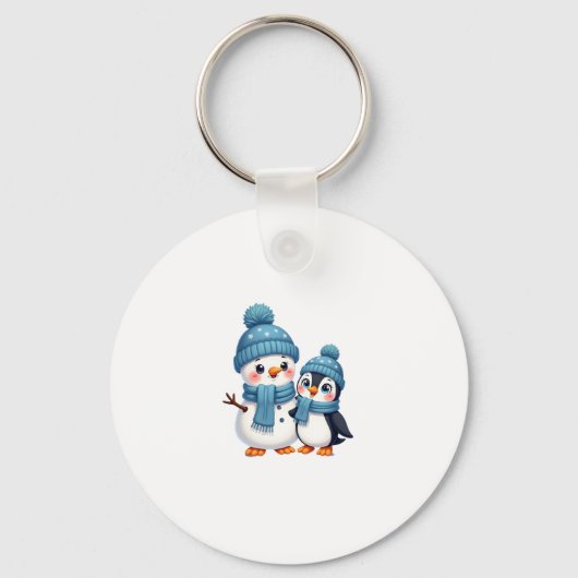 Christmas Merry Christmas For Gift Penguin Snowman Sleutelhanger (Voorkant)