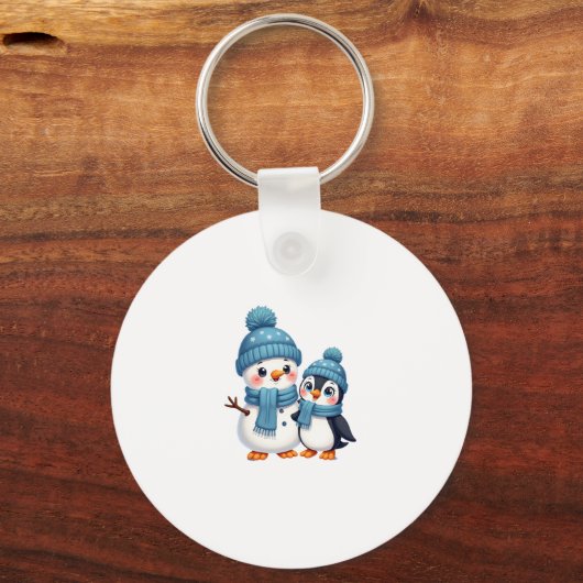 Christmas Merry Christmas For Gift Penguin Snowman Sleutelhanger (Voorkant)