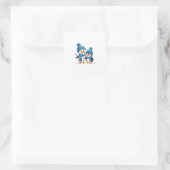 Christmas Merry Christmas For Gift Penguin Snowman Vierkante Sticker (Tas)
