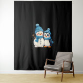 Christmas Merry Christmas For Gift Penguin Snowman Wandkleed (In situ)