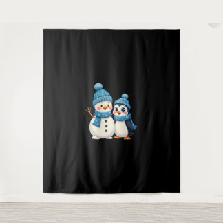 Christmas Merry Christmas For Gift Penguin Snowman Wandkleed