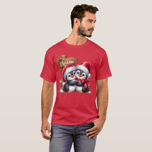 Christmas Merry Christmas For Gift Penguins friend T-shirt (Voorkant volledig)