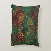 Christmas, Merry Christmas, Gold Red Green Pattern Accent Kussen (Achterkant (Verticaal))