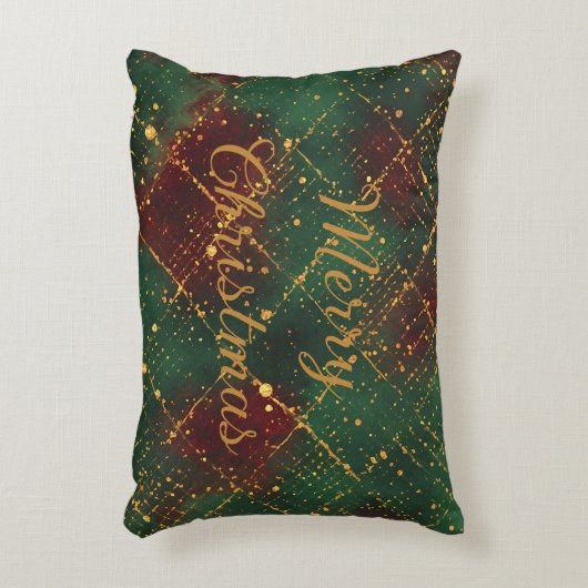 Christmas, Merry Christmas, Gold Red Green Pattern Accent Kussen (Voorkant(Verticaal))