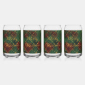 Christmas, Merry Christmas, Gold Red Green Pattern Blikvorm Glas (Achterkant)