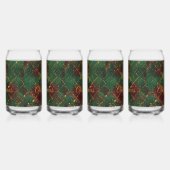 Christmas, Merry Christmas, Gold Red Green Pattern Blikvorm Glas (Links)