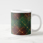 Christmas, Merry Christmas, Gold Red Green Pattern Grote Koffiekop (Rechts)
