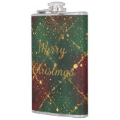 Christmas, Merry Christmas, Gold Red Green Pattern Heupfles (Links)