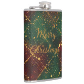 Christmas, Merry Christmas, Gold Red Green Pattern Heupfles (Rechts)