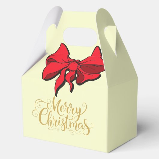 Christmas Merry Christmas Red Bow Gift  Bedankdoosjes (Achterkant)