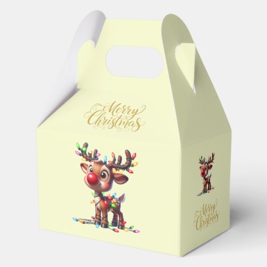 Christmas Merry Christmas Rudolph Favor Gift Box Bedankdoosjes (Voorkant)