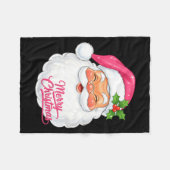 Christmas Merry Christmas Santa Face Jolly Santa C Fleece Deken (Voorkant (Horizontaal))
