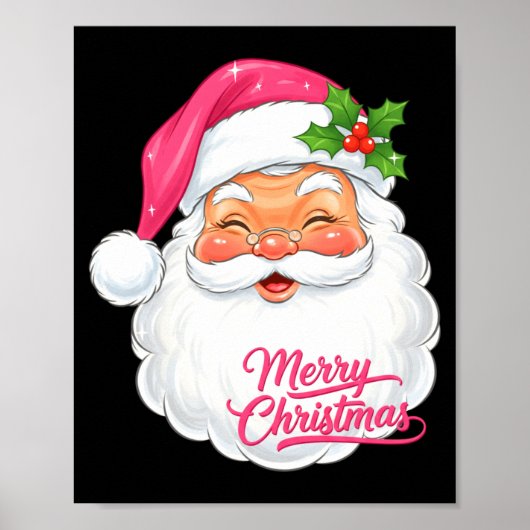 Christmas Merry Christmas Santa Face Jolly Santa C Poster (Voorkant)