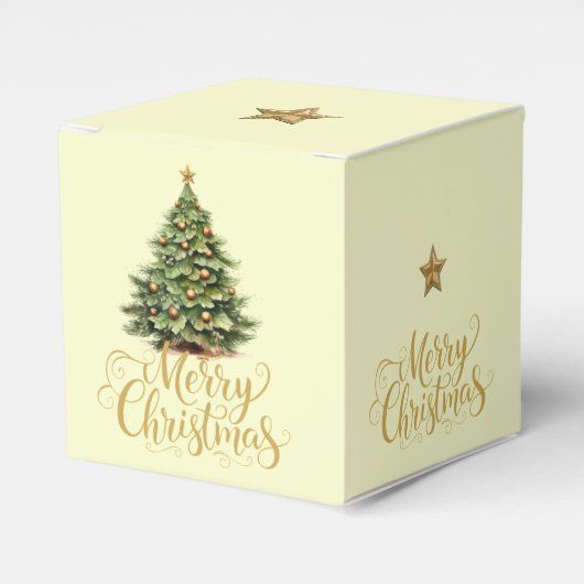 Christmas Merry Christmas Tree Favor Gift Box Bedankdoosjes (Voorkant Zijde)