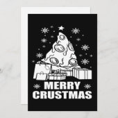 Christmas Merry Crustmas Funny Pizza Lover Gift Feestdagenkaart (Voorkant / Achterkant)