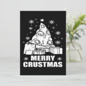 Christmas Merry Crustmas Funny Pizza Lover Gift Feestdagenkaart (Staand voorkant)