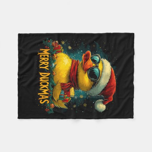 Christmas Merry Duckmas Funny Quackmas Pajama Duck Fleece Deken (Voorkant (Horizontaal))