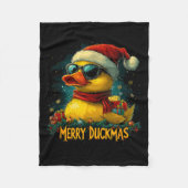 Christmas Merry Duckmas Funny Quackmas Pajama Duck Fleece Deken (Voorkant)