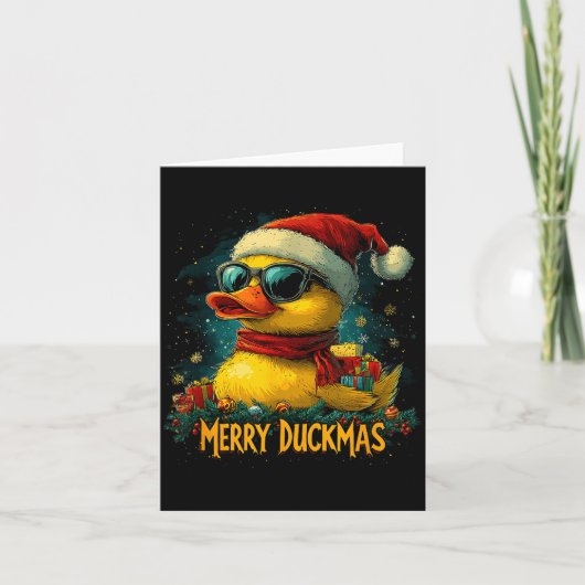 Christmas Merry Duckmas Funny Quackmas Pajama Duck Kaart (Voorkant)