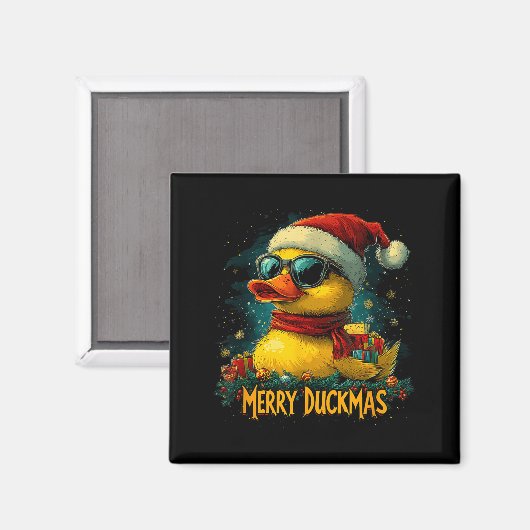 Christmas Merry Duckmas Funny Quackmas Pajama Duck Magneet (Voorkant / Achterkant)