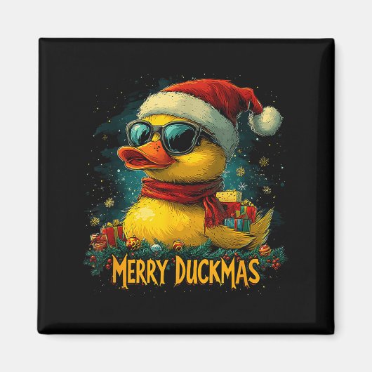 Christmas Merry Duckmas Funny Quackmas Pajama Duck Magneet (Voorkant)