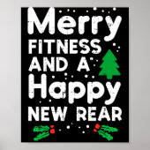 Christmas Merry Fitness Happy New Rear Xmas Workou Poster (Voorkant)