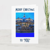 CHRISTMAS "MERRY-GO-ROUND" MERRY CHRISTMAS FEESTDAGEN KAART (Voorkant)