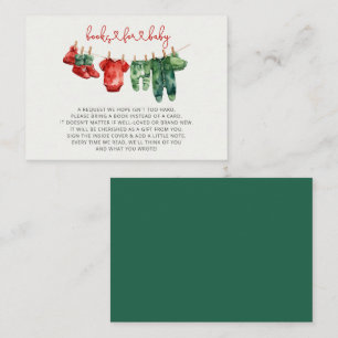 Christmas Merry Little Baby shower Boek Verzoek Informatiekaartje