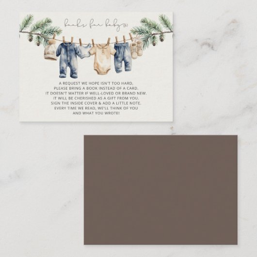 Christmas Merry Little Baby shower Boek Verzoek Informatiekaartje (Voorkant / Achterkant)