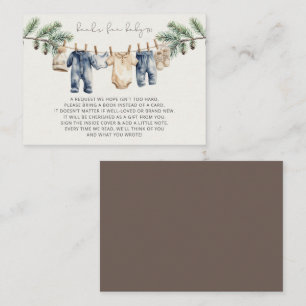 Christmas Merry Little Baby shower Boek Verzoek Informatiekaartje