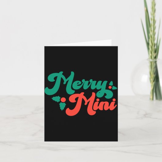Christmas Merry Mini Cute Modern Tygraphy Script B Kaart (Voorkant)