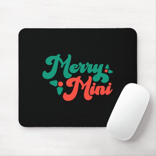 Christmas Merry Mini Cute Modern Tygraphy Script B Muismat (Met muis)
