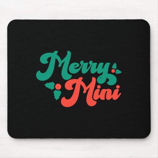Christmas Merry Mini Cute Modern Tygraphy Script B Muismat (Voorkant)