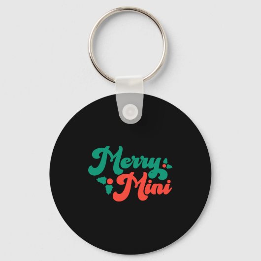 Christmas Merry Mini Cute Modern Tygraphy Script B Sleutelhanger (Voorkant)