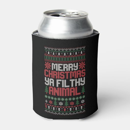 Christmas Merry Xmas Ya Filthy Animal Meme Ugly Blikjeskoeler (Blikje Voorkant)