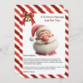 Christmas Message Card from Santa for Children Feestdagenkaart