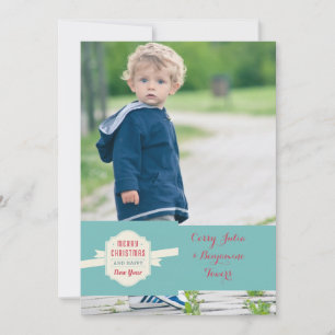 Christmas Message Photo Holiday Card Feestdagenkaart